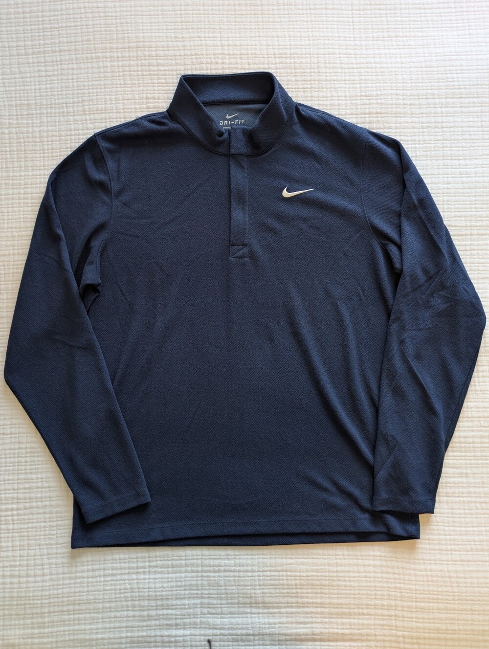 Nike Men’s Navy Long-Sleeve Dri-FIT Half-Zip Polo